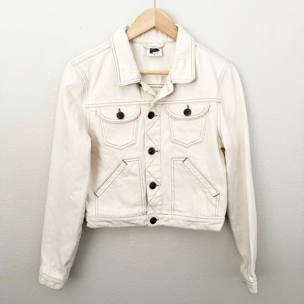 BDG x URBAN OUTFITTERS | Ivory Cream Ecru Jean Western Denim Jacket | Small - Picture 4 of 10